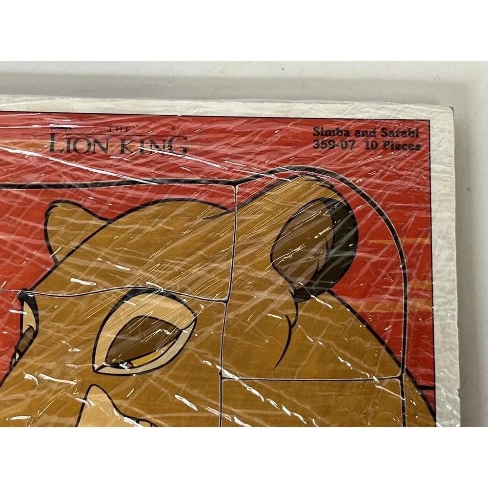 WOODEN PLAYSKOOL LION KING PUZZLE - 359-07 Vintage 90's Simba Sarabi 10 Pieces